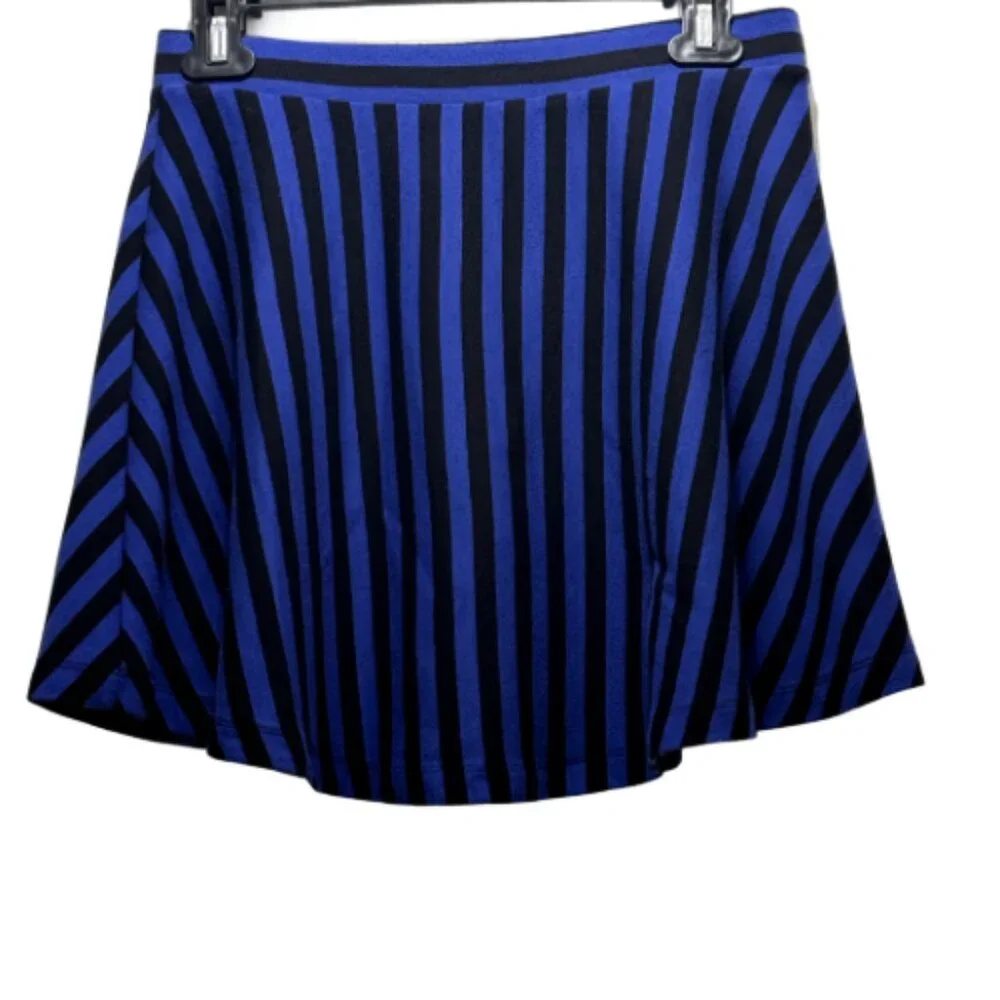 Blue and Black Striped Skirt Size M
